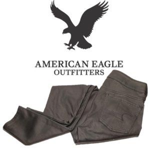 NWT 6 American Eagle Black/Charcoal Vinyl Textured